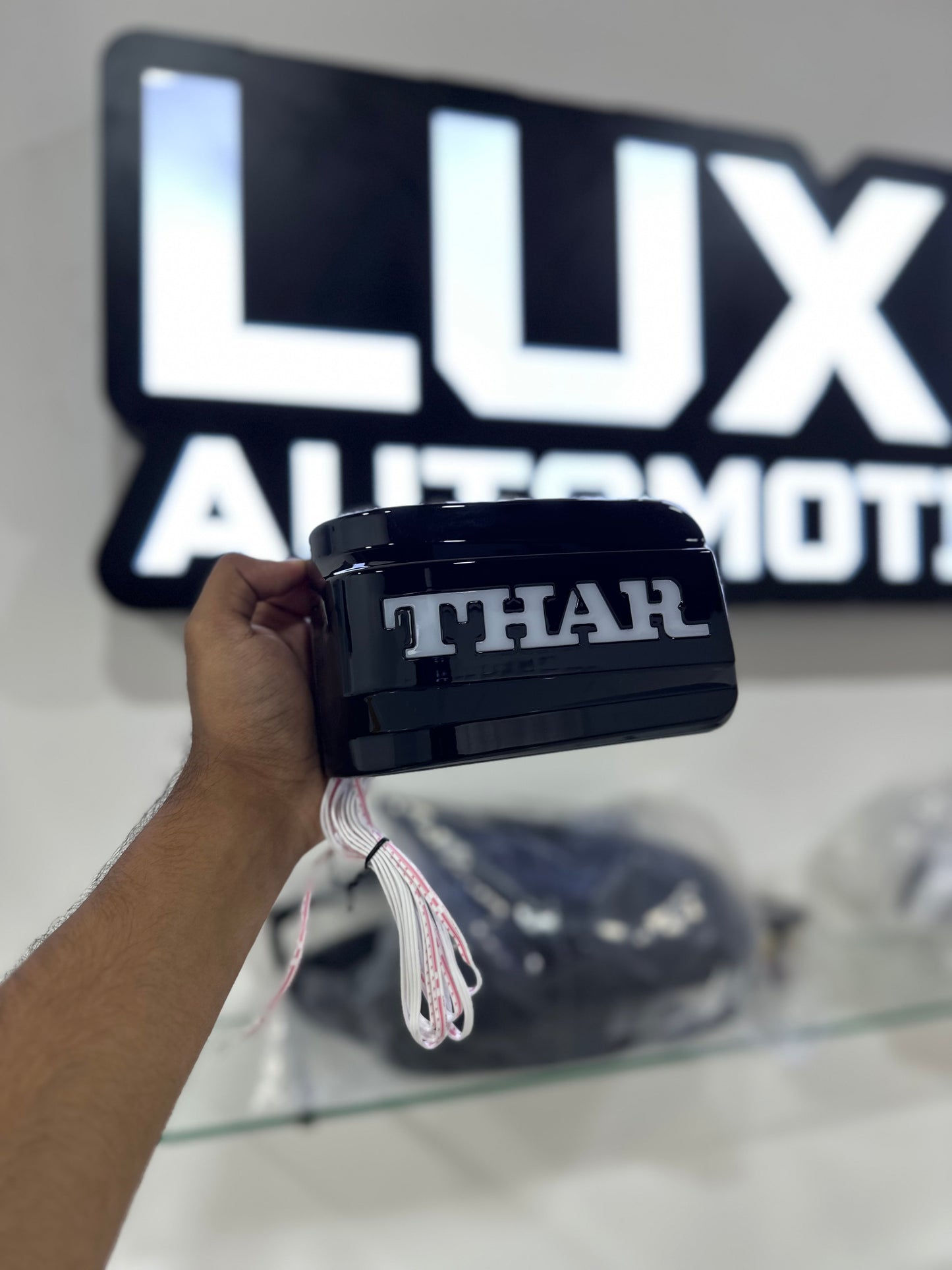 LED Light Mirror Cover Matrix Black for Mahindra Thar/Thar Roxx (Set Of 2)