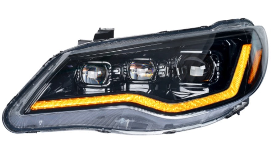 TRI-LENS LED Projector Headlights For Honda Civic FD (2005–2015) Type-R Edition Matrix DRLs | Premium Black Finish