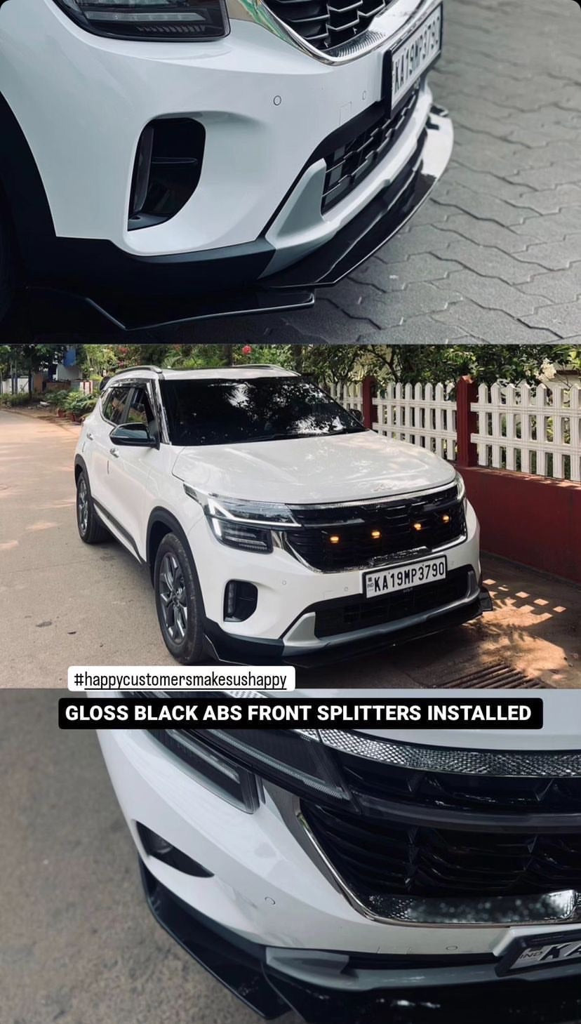 3pcs ABS Car Universal Black Front Bumper Kit Splitter