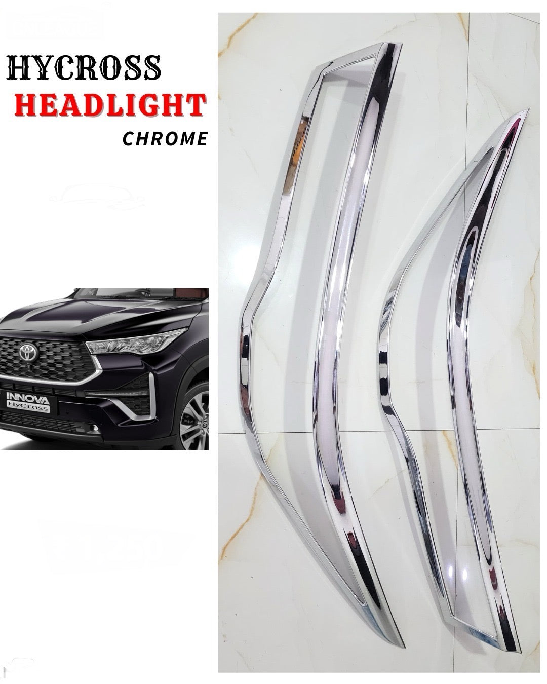 Head Light Chrome for Toyota Hycross(Set of 2 Pcs)