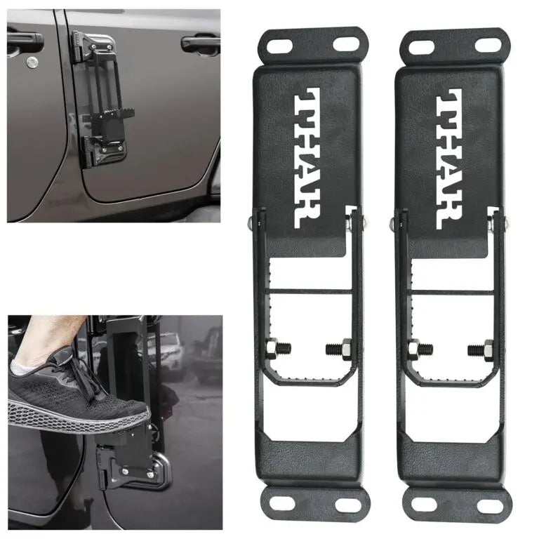 THAR Door Hinge Step with Folding Foot Pedal Compatible for Mahindra Thar Two Pieces