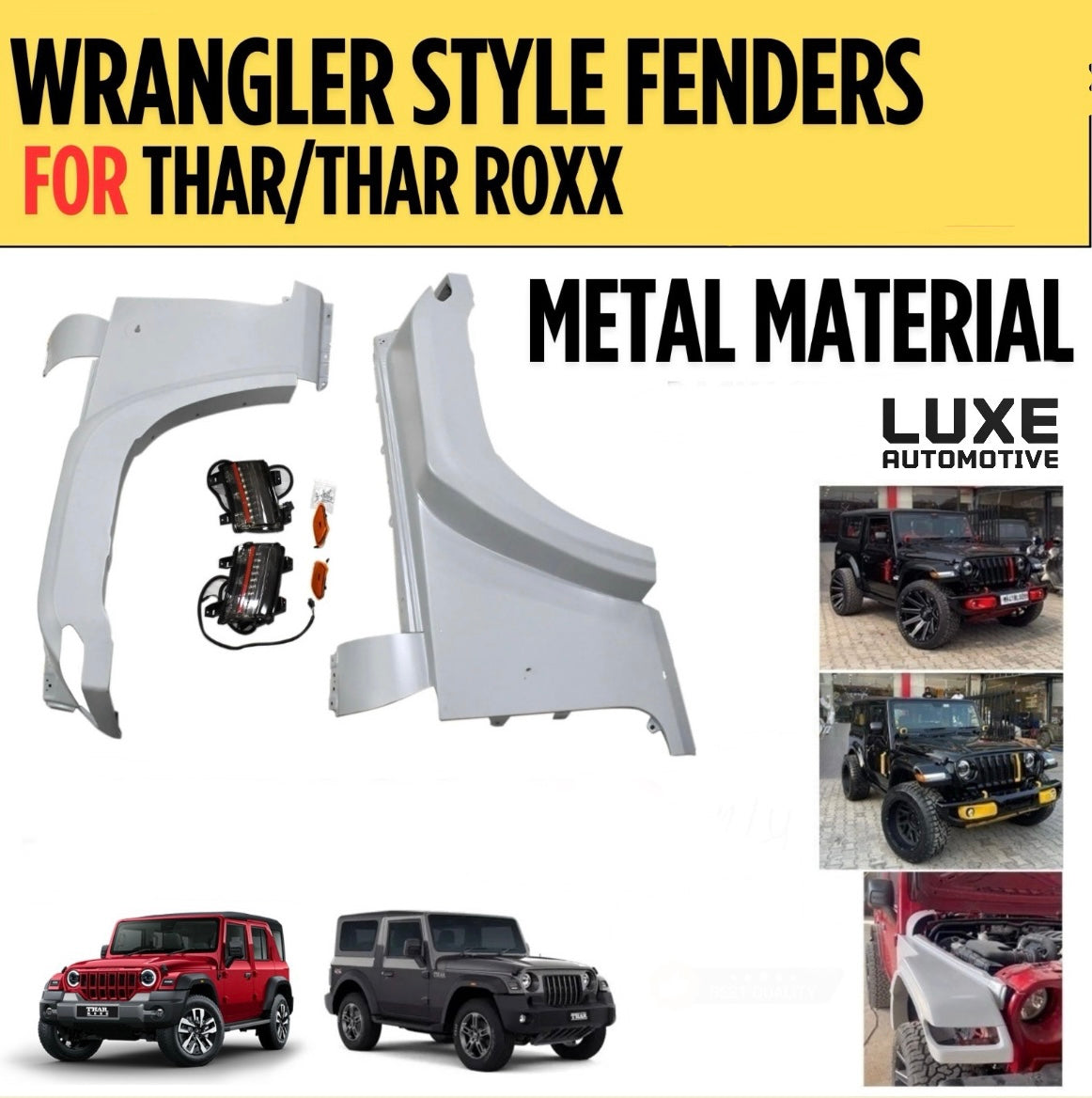 RUBICON STYLE FENDERS BOLT ON FITMENT FOR THAR, THAR ROXX