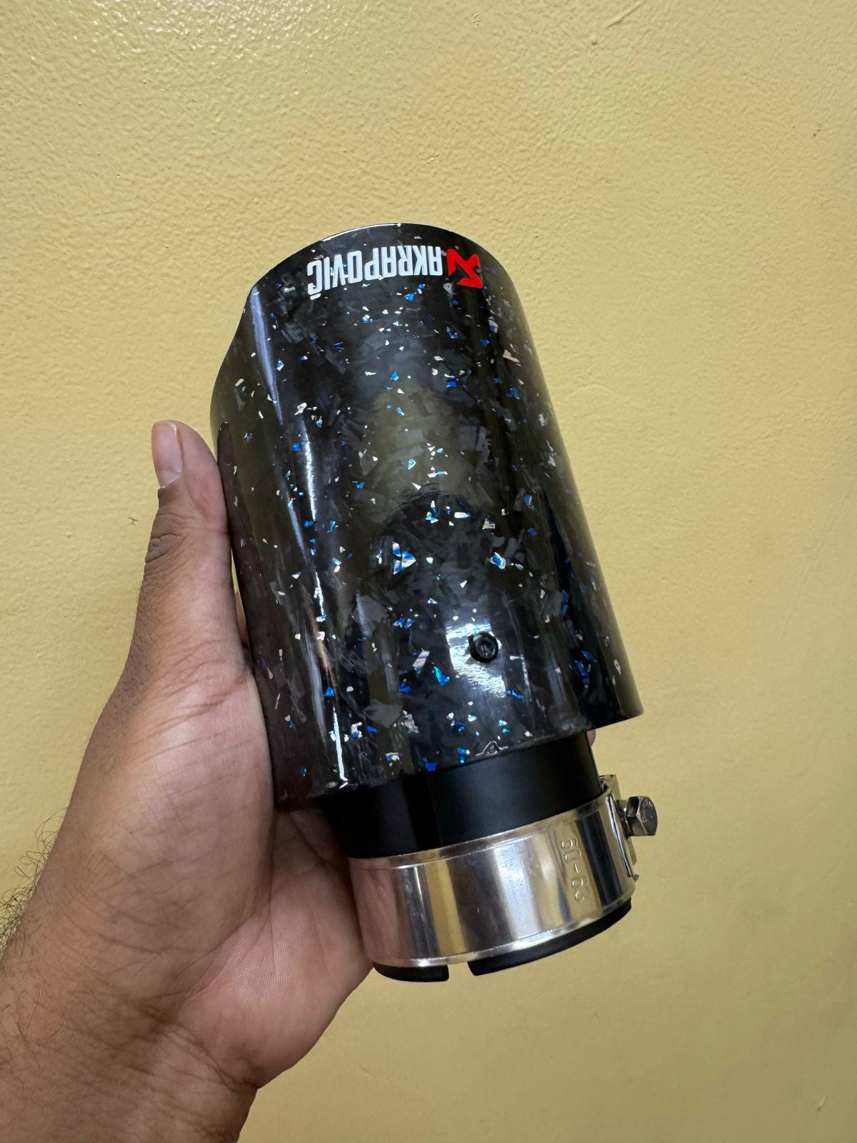Akrapovic Exhaust Tip | Blue Forged Carbon Single Tip