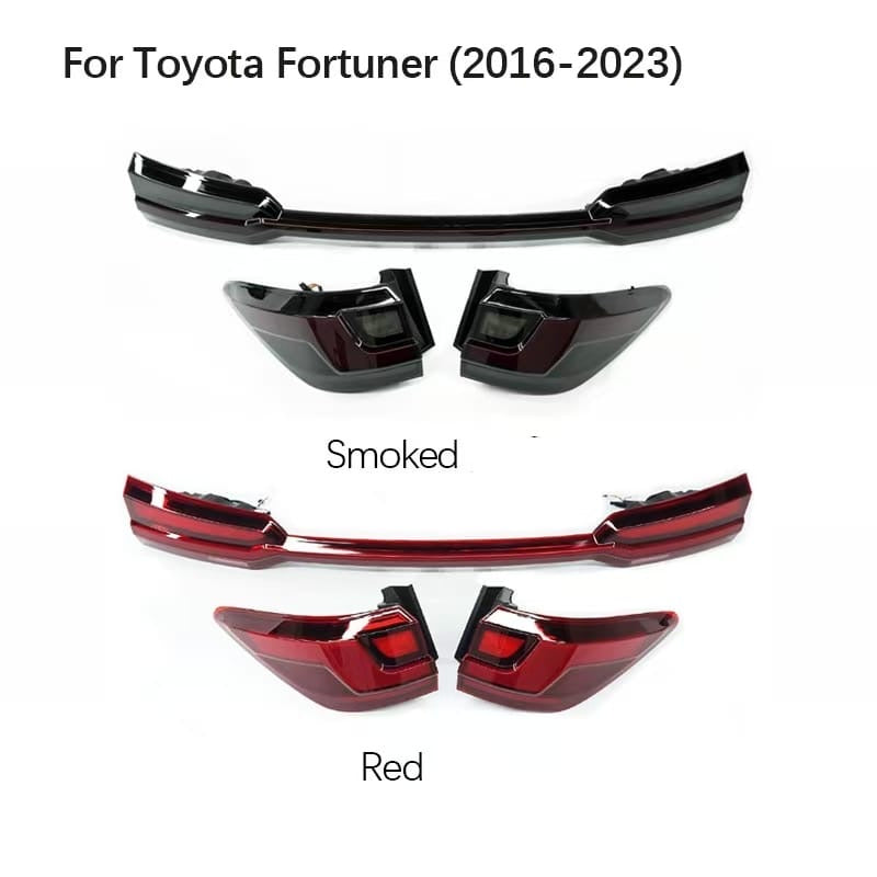 Toyota Fortuner Tail Lamps with Trunk Lights (Smoke & Red, 2016+)