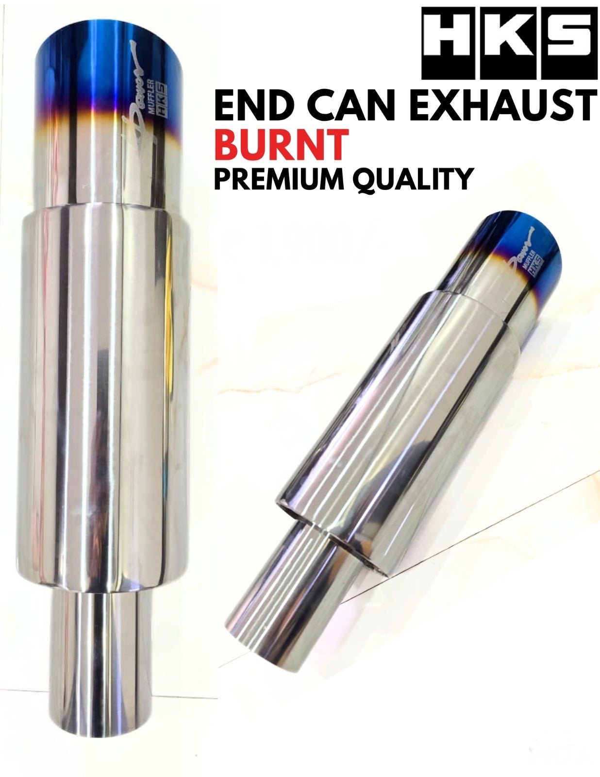 HKS Single Tip Universal Exhaust Muffler | Burnt Finish (No DB Killer)