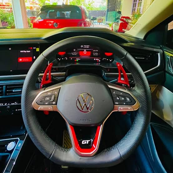 1) Virtus / Taigun Steering Wheel Trim GT Badge