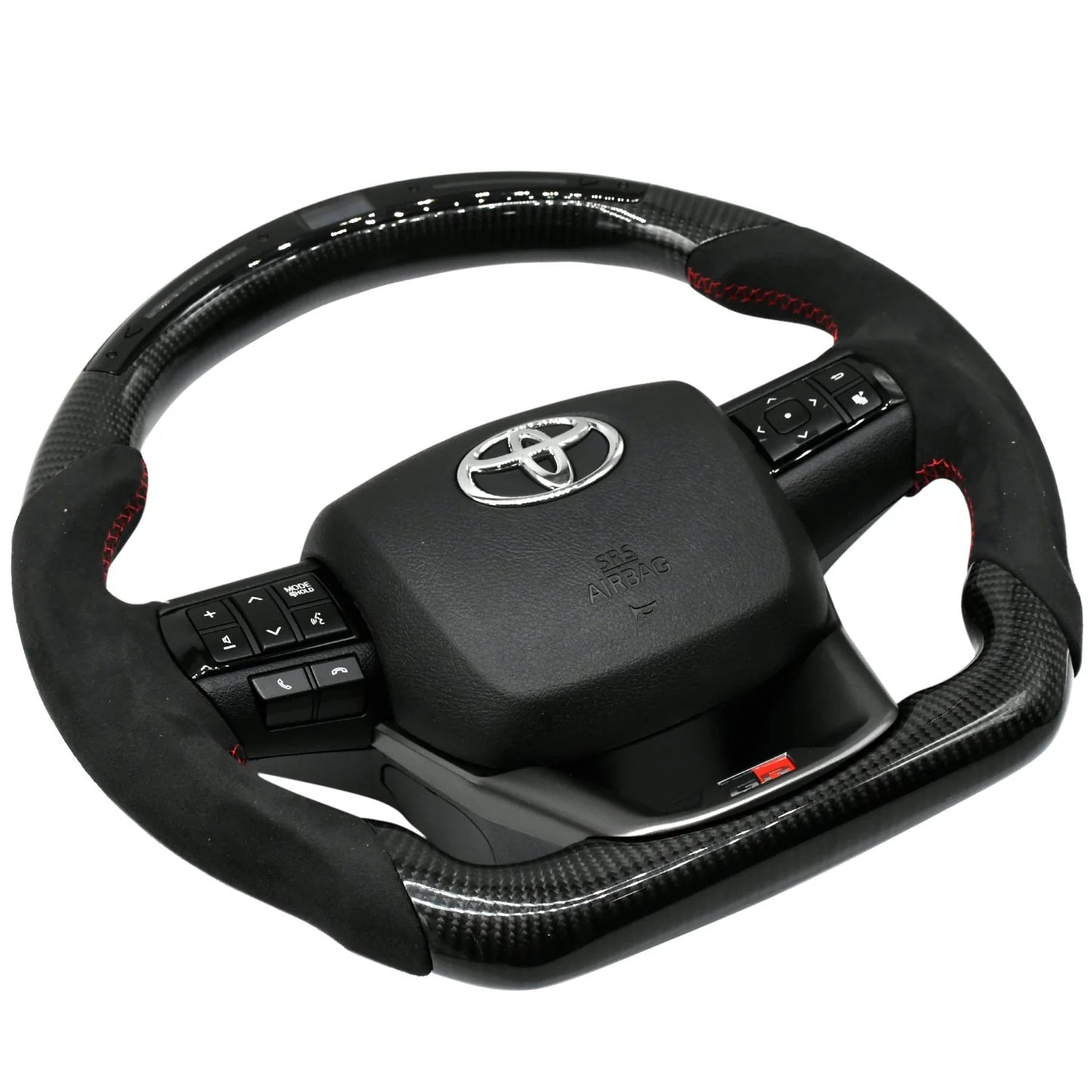 Toyota Fortuner / Crysta / Hilux Real Carbon Fibre steering wheel with LED alcantara