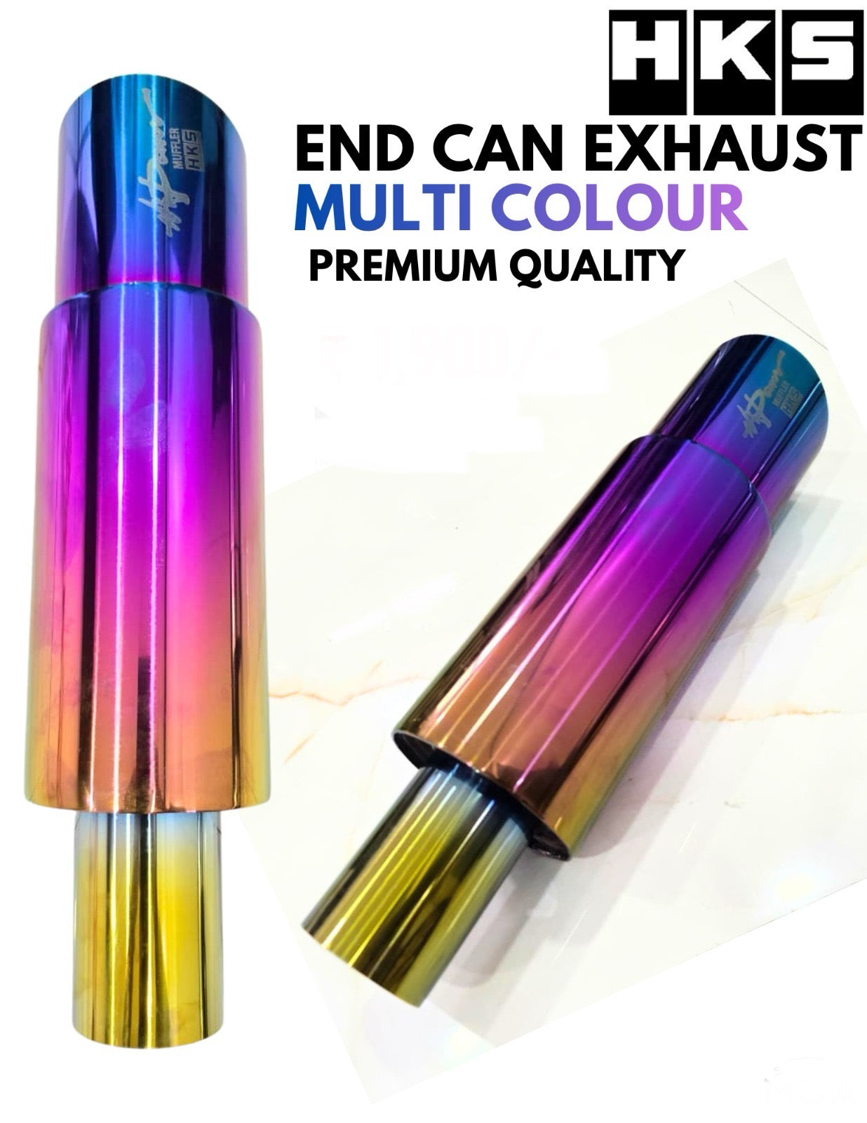 HKS Single Tip Universal Exhaust Muffler