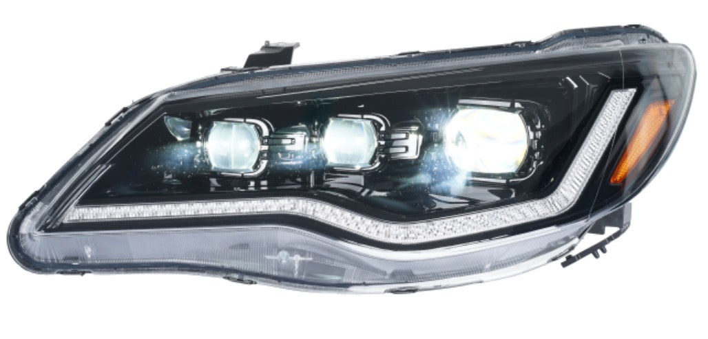 TRI-LENS LED Projector Headlights For Honda Civic FD (2005–2015) Type-R Edition Matrix DRLs | Premium Black Finish