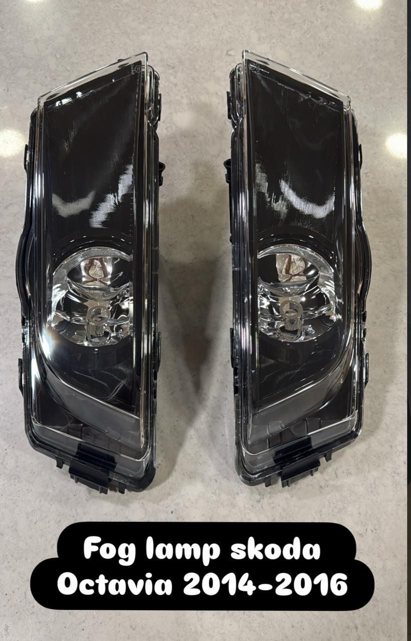 FOG LAMP SET FOR SKODA OCTAVIA BLACK (HALOGEN) YELLOW 2013-2018