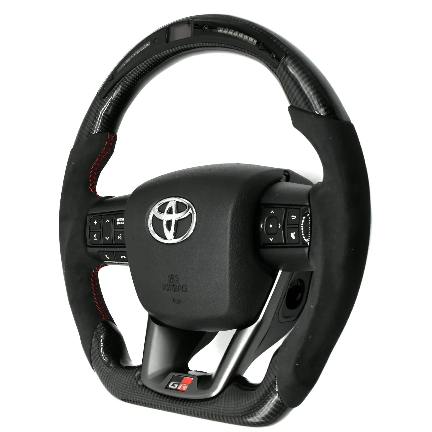 Toyota Fortuner / Crysta / Hilux Real Carbon Fibre steering wheel with LED alcantara