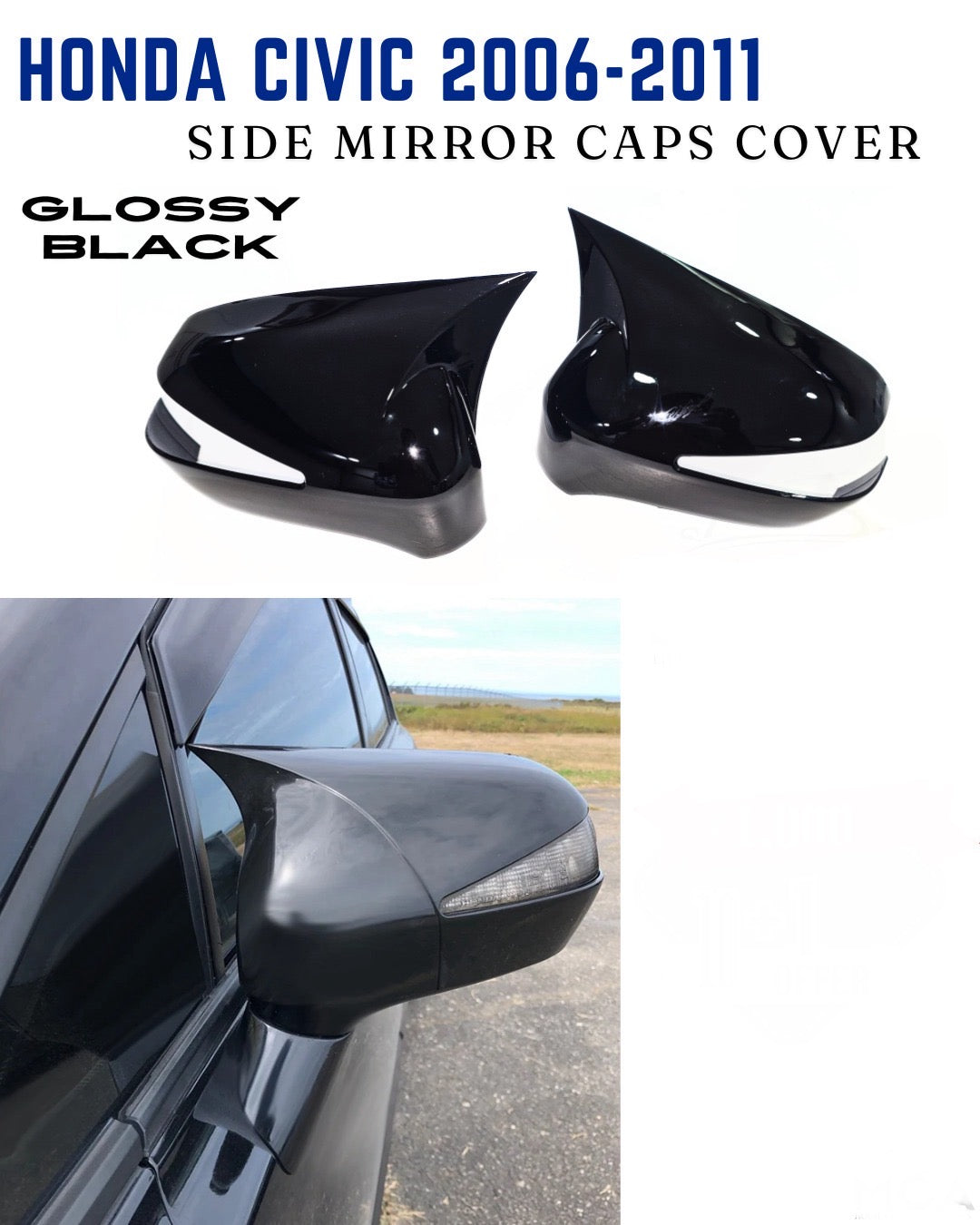 Honda Civic 2016-2021 Batman Style Mirror Cover