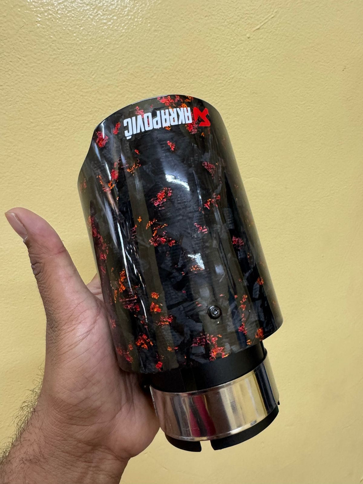 Akrapovic Exhaust Tip | Red Forged Carbon Single Tip