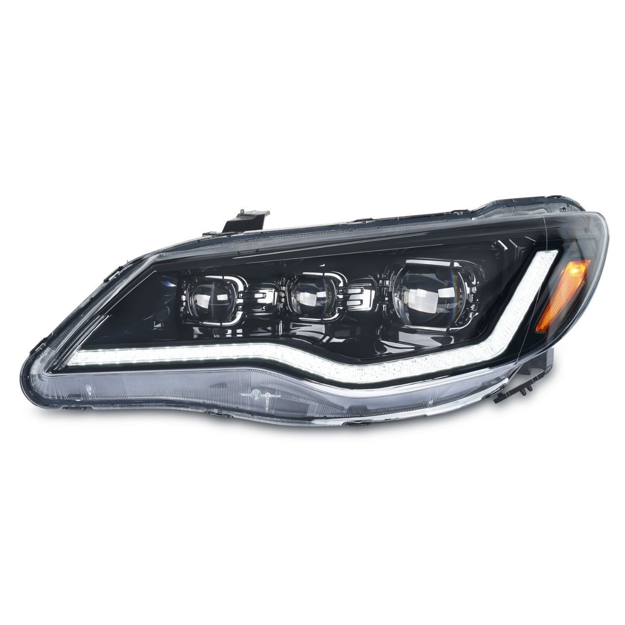 TRI-LENS LED Projector Headlights For Honda Civic FD (2005–2015) Type-R Edition Matrix DRLs | Premium Black Finish