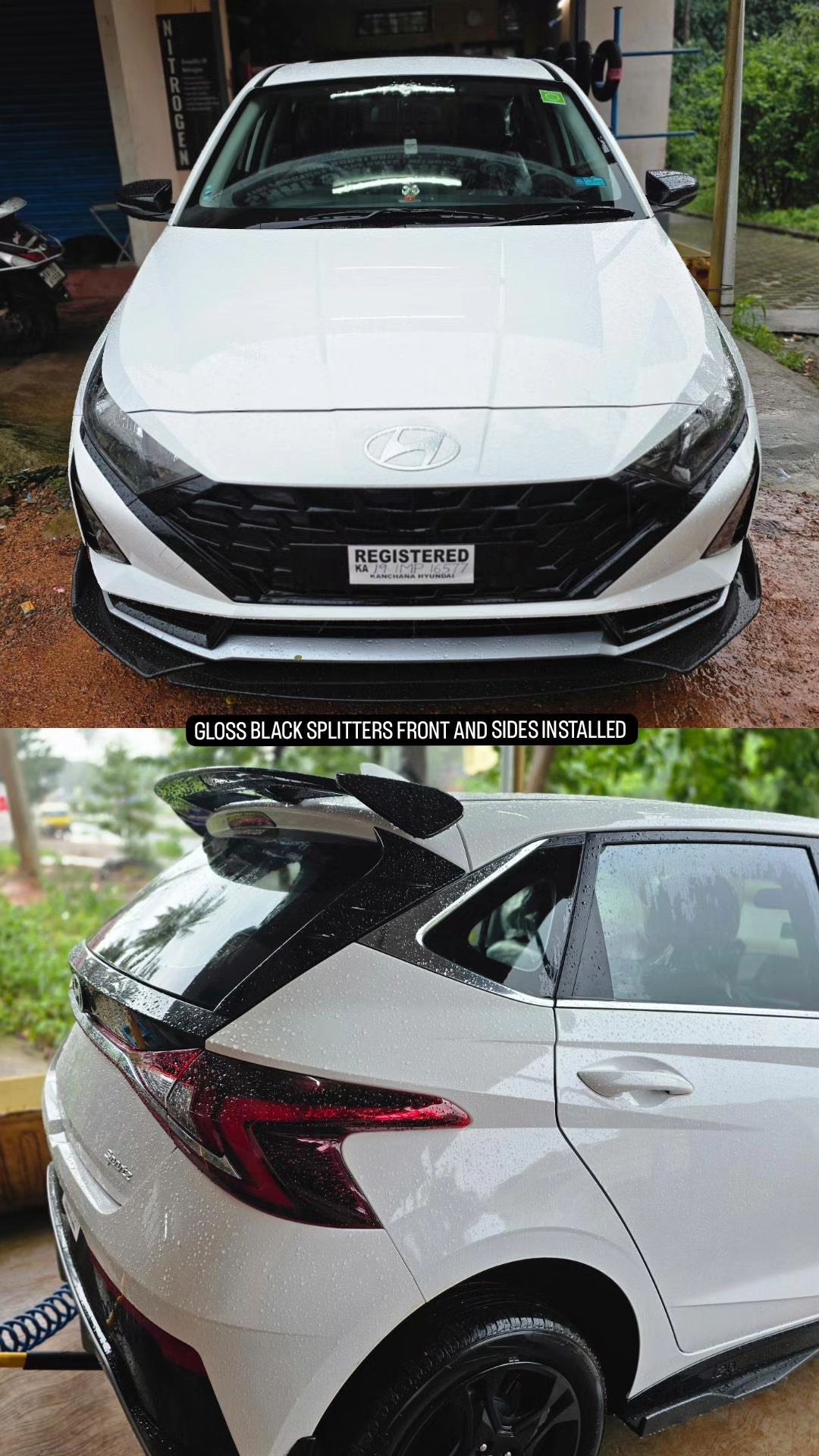 3pcs ABS Car Universal Black Front Bumper Kit Splitter