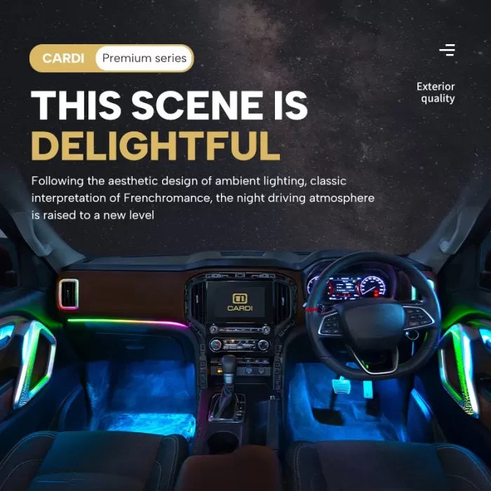 Cardi K4 OEM Ambient Lights with Silver Panel for Mahindra Scorpio N 2022 Onwards - 18 Pieces