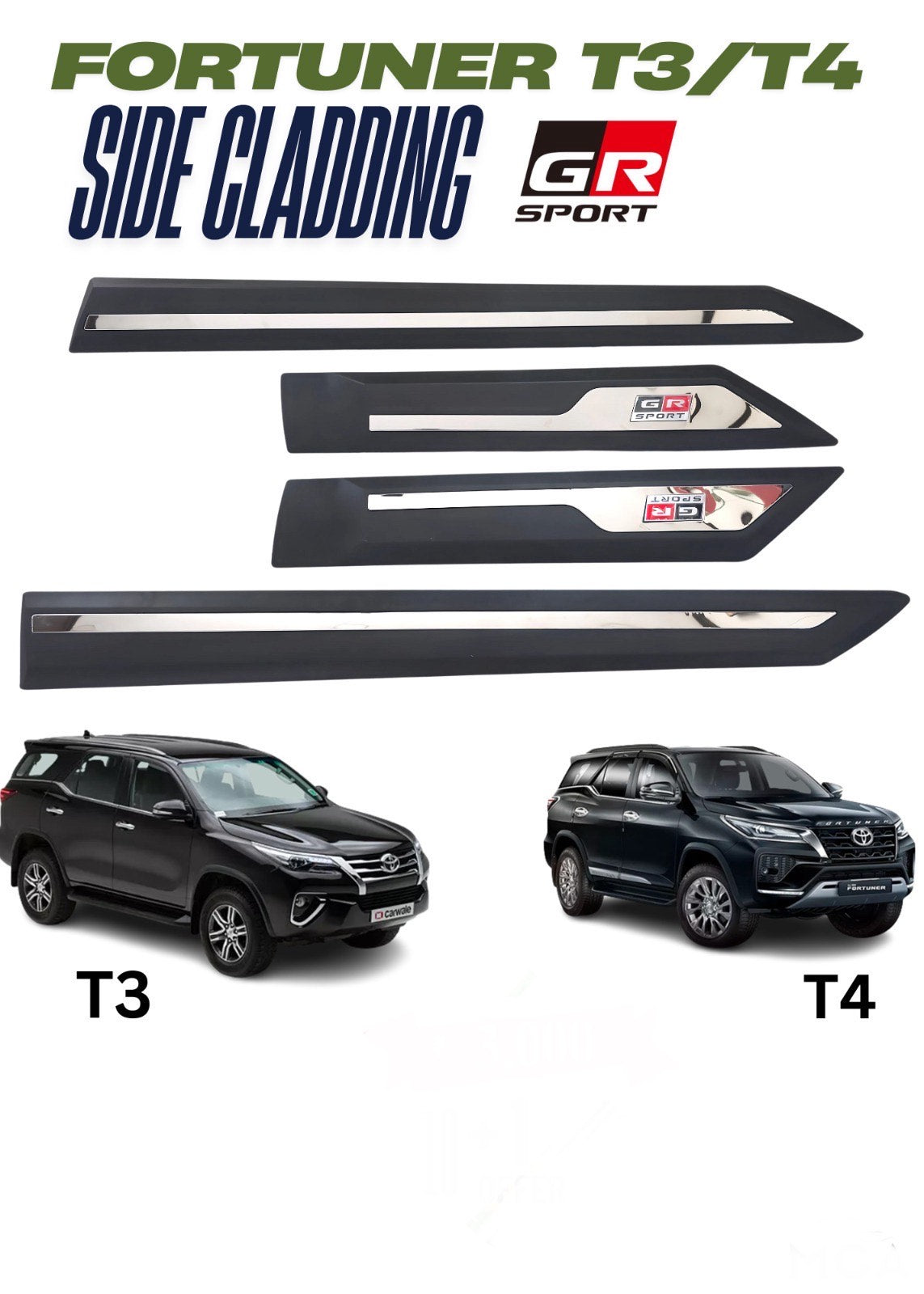 FORTUNER GR SPORT SIDE CLADDING | SET OF 4 PIECES