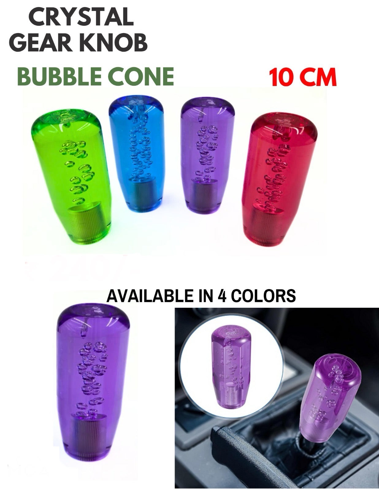 LED Crystal Bubble Gear Shift Knob | Clear Effect