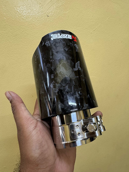 Akrapovic Exhaust Tip | Black Forged Carbon Single Tip