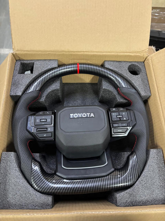 Toyota Land Cruiser Prado LC-250 Automatic Steering Wheel | Copy Carbon Fiber Finish