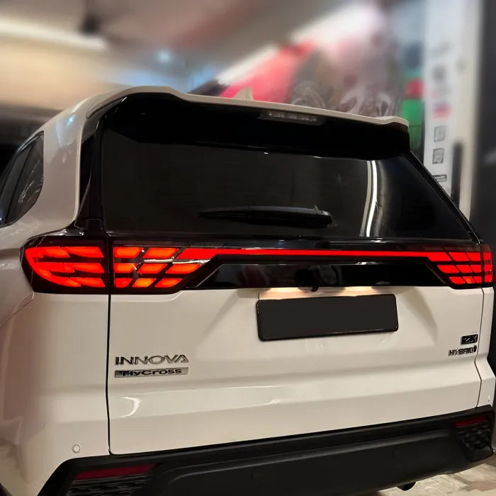 Alphard Design Tail Lights for Toyota Innova Hycross 2023 Onwards - Smoke & Red Glass