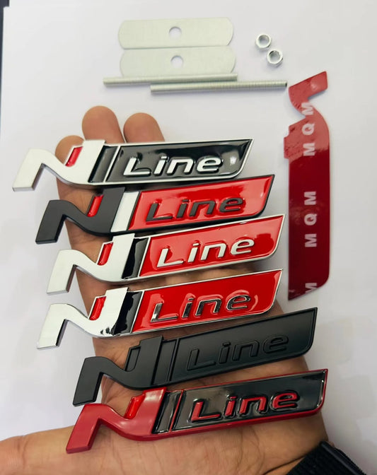N Line Metal Emblem Badge | Universal Aftermarket Monogram Sticker