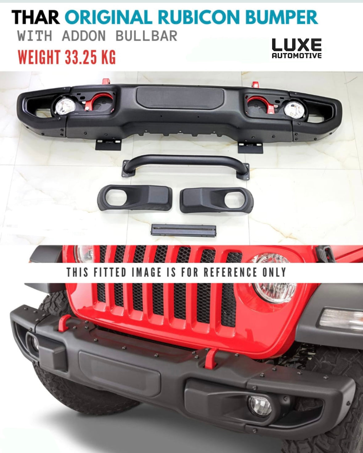 RUBICON BUMPER WITH ADDON – WINCH COVER, BULLBAR SPACECOVER & FR UNDERBODY FOR MAHINDRA THAR