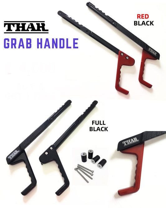 Heavy Duty Grab Handle OEM Fitting for New Mahindra Thar  (Set of 2 Pcs) - Metal, Pull Handle, Black & Red