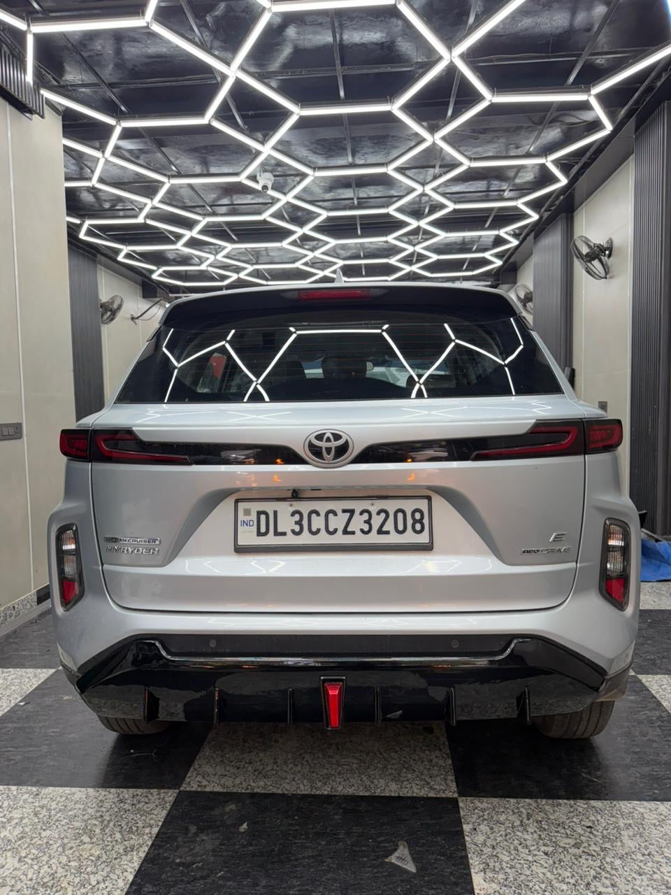 Toyota Hyryder ABS Rear Diffuser with F1 LED Light Gloss Black
