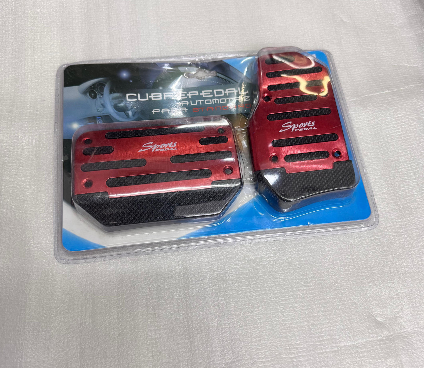 3 & 2 Pcs Non-Slip Manual/ Automatic Car Pedals Kit Sports Brake Pad Cover Foot Pedals Rest Plate Kits(Red)