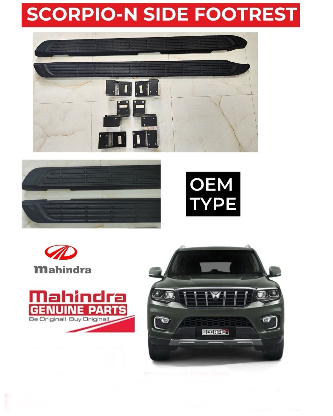 OEM Side Foot Step SCORPIO N FOOTSTEPS, Size: Standard Size