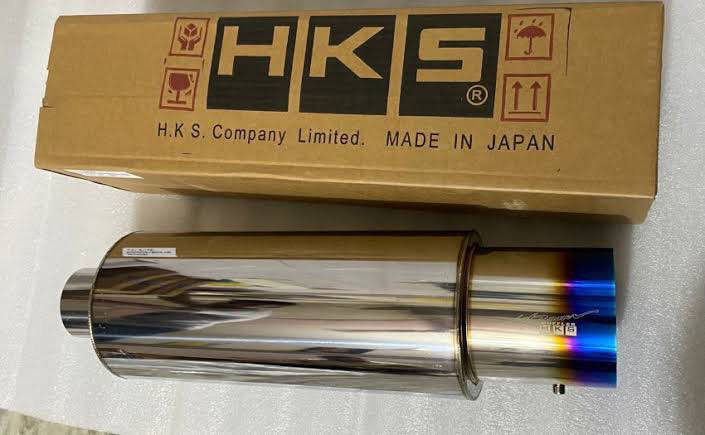 Universal HKS Single Tip Exhaust | Burnt Tip Free Flow Exhaust Muffler