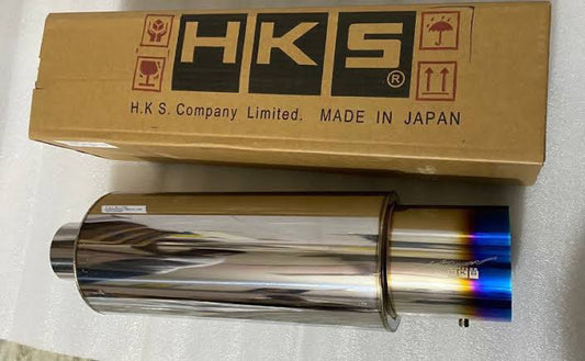 Universal HKS Single Tip Exhaust | Burnt Tip Free Flow Exhaust Muffler