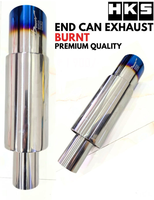 HKS Single Tip Universal Exhaust Muffler | Burnt Finish (No DB Killer)