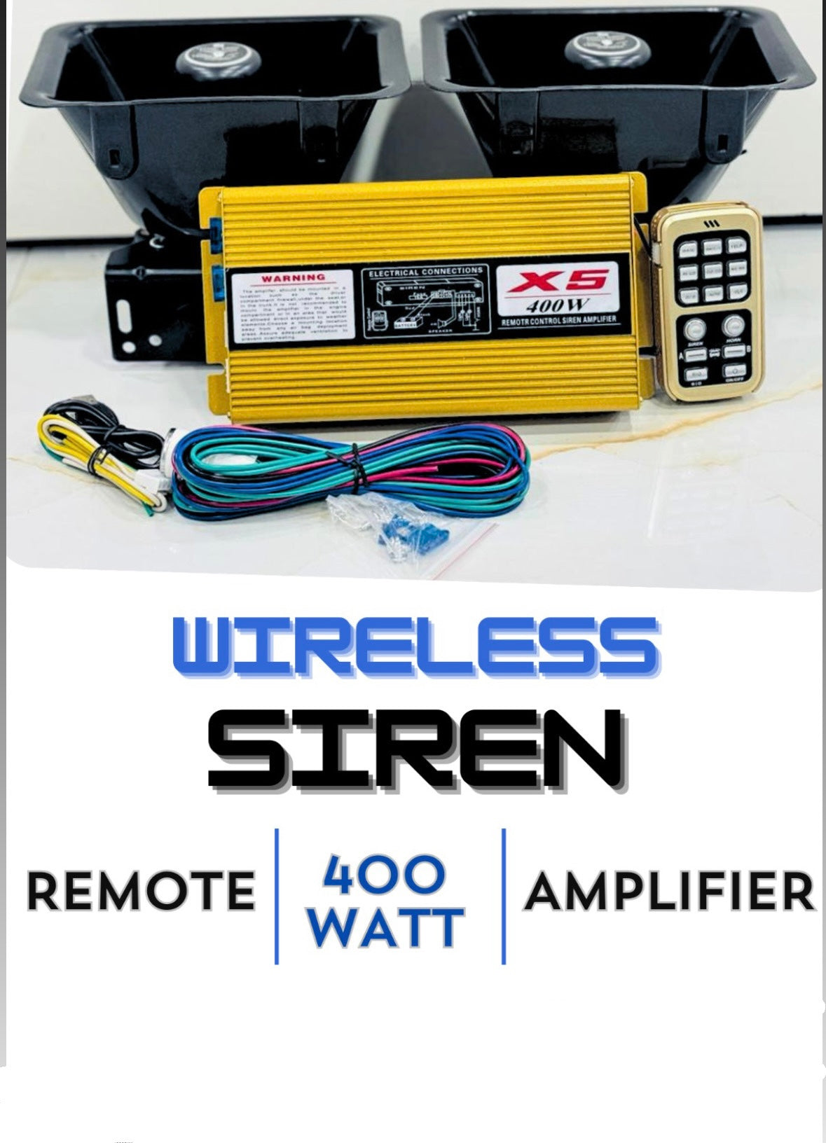 Remote Controlled Federal Siren with Wireless Remote | High-power (400W)