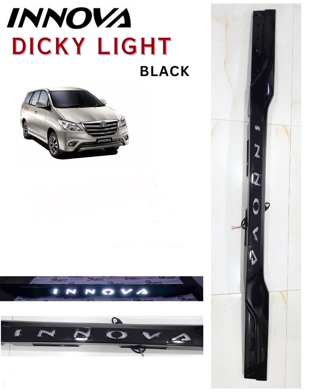 1) Toyota Innova Rear Dicky Brake Light with Scanning and Matrix Indicator, Red
