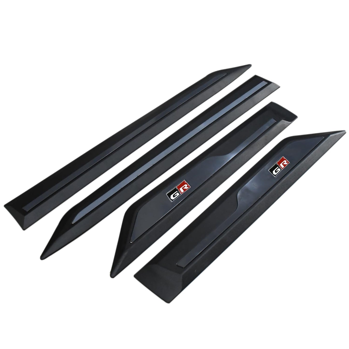 KMH Car Door Side Beading/Cladding/Molding/Bidding Door Protector Compatible with Toyota Innova Hycross 2023-2024, Stylish GR Badge Logo, Durable Matte Black Finish (Set of 4 Pieces, Pack of 1
