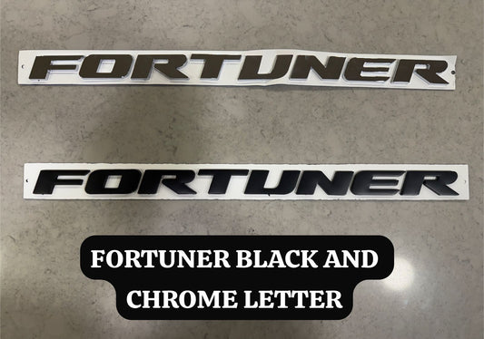 Toyota Fortuner Rear Emblem Badge | Premium ABS Built Chrome/Matte Black Colour Options