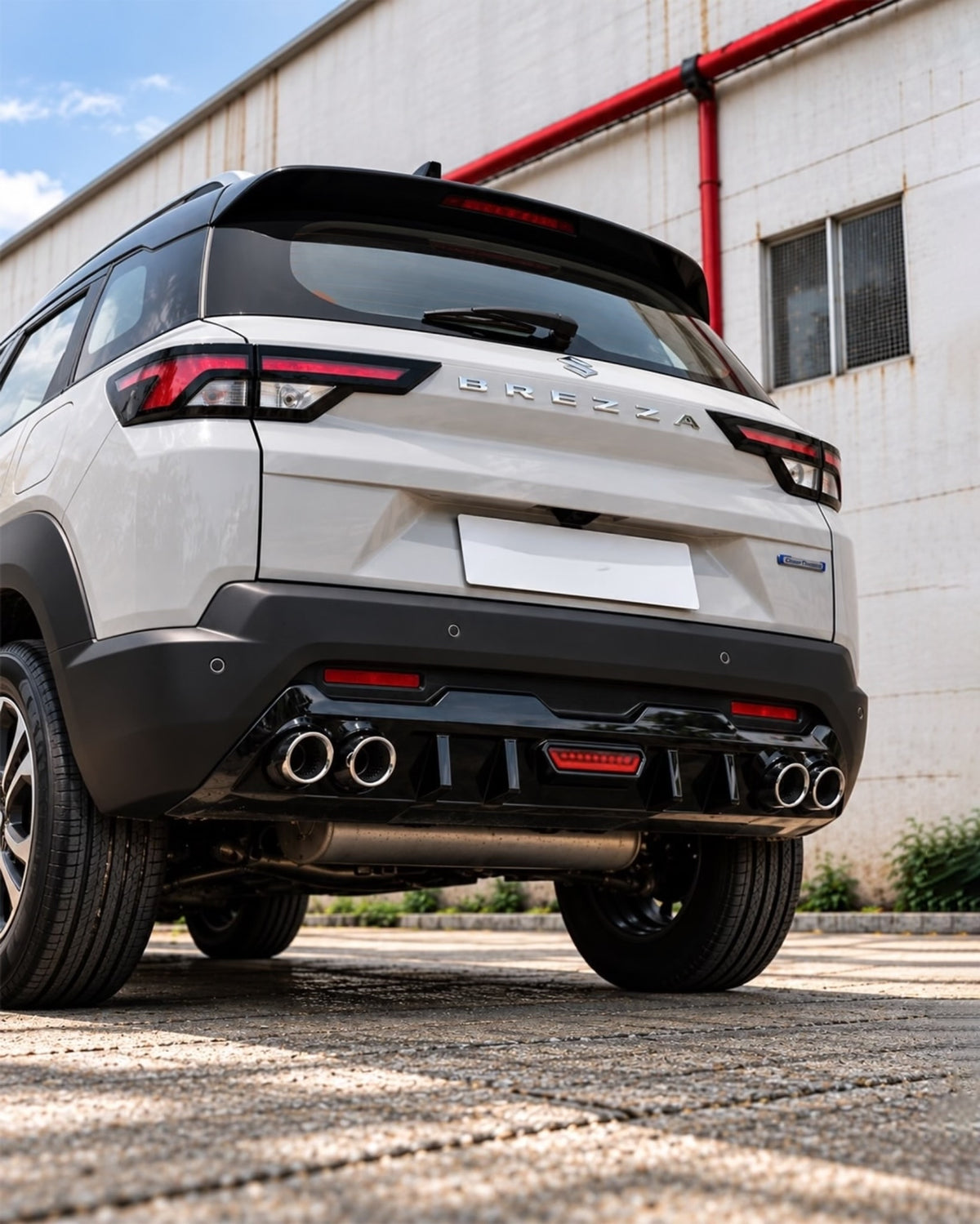 Suzuki Brezza Rear Diffuser Dummy Exhaust Tips | 2022+