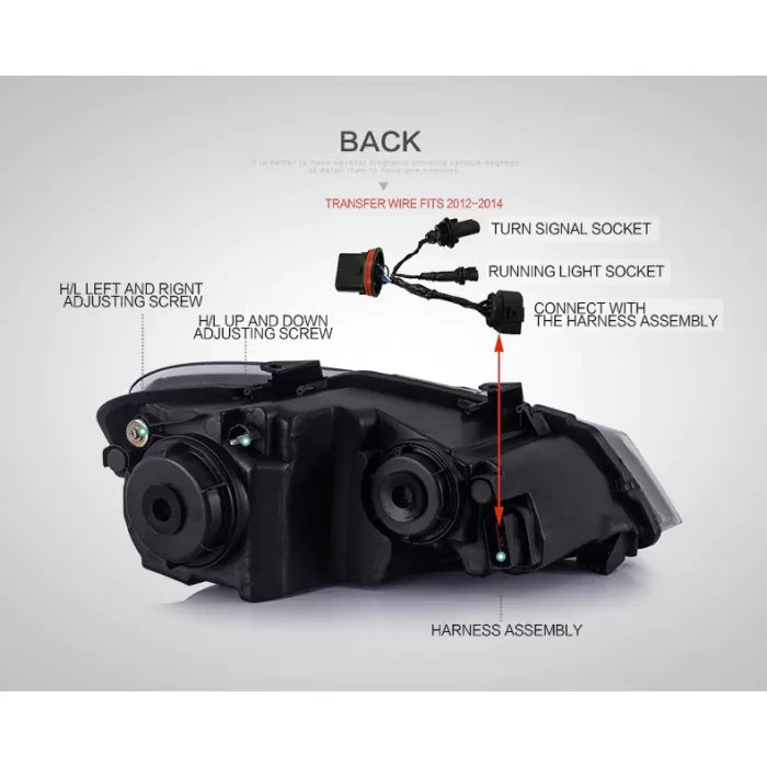 Volkswagen Polo Modified Headlight with Drl and Projector Lamp (Set of 2Pcs)