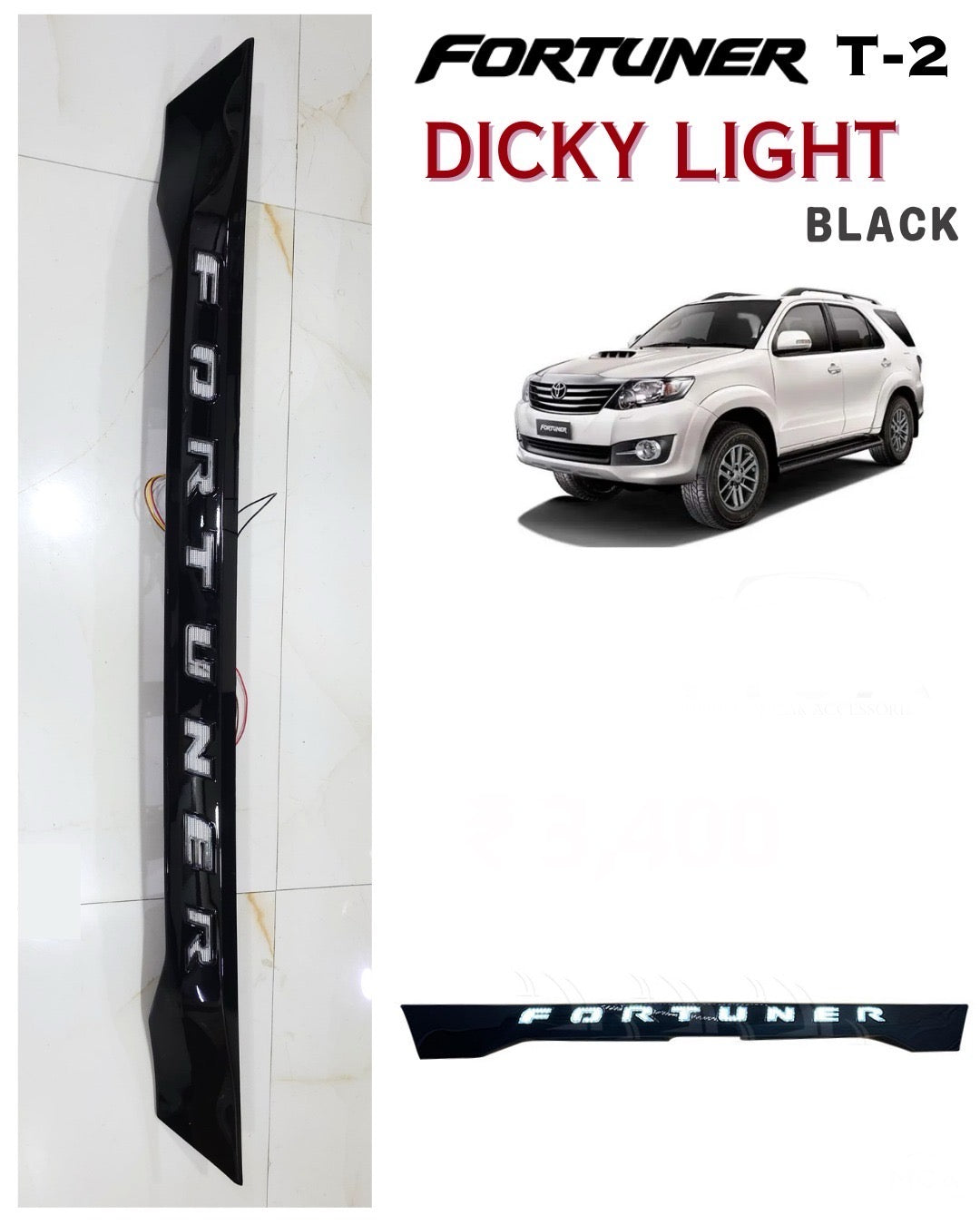 Toyota Fortuner Rear Dicky Brake Light with Scanning and Matrix Indicator, Red