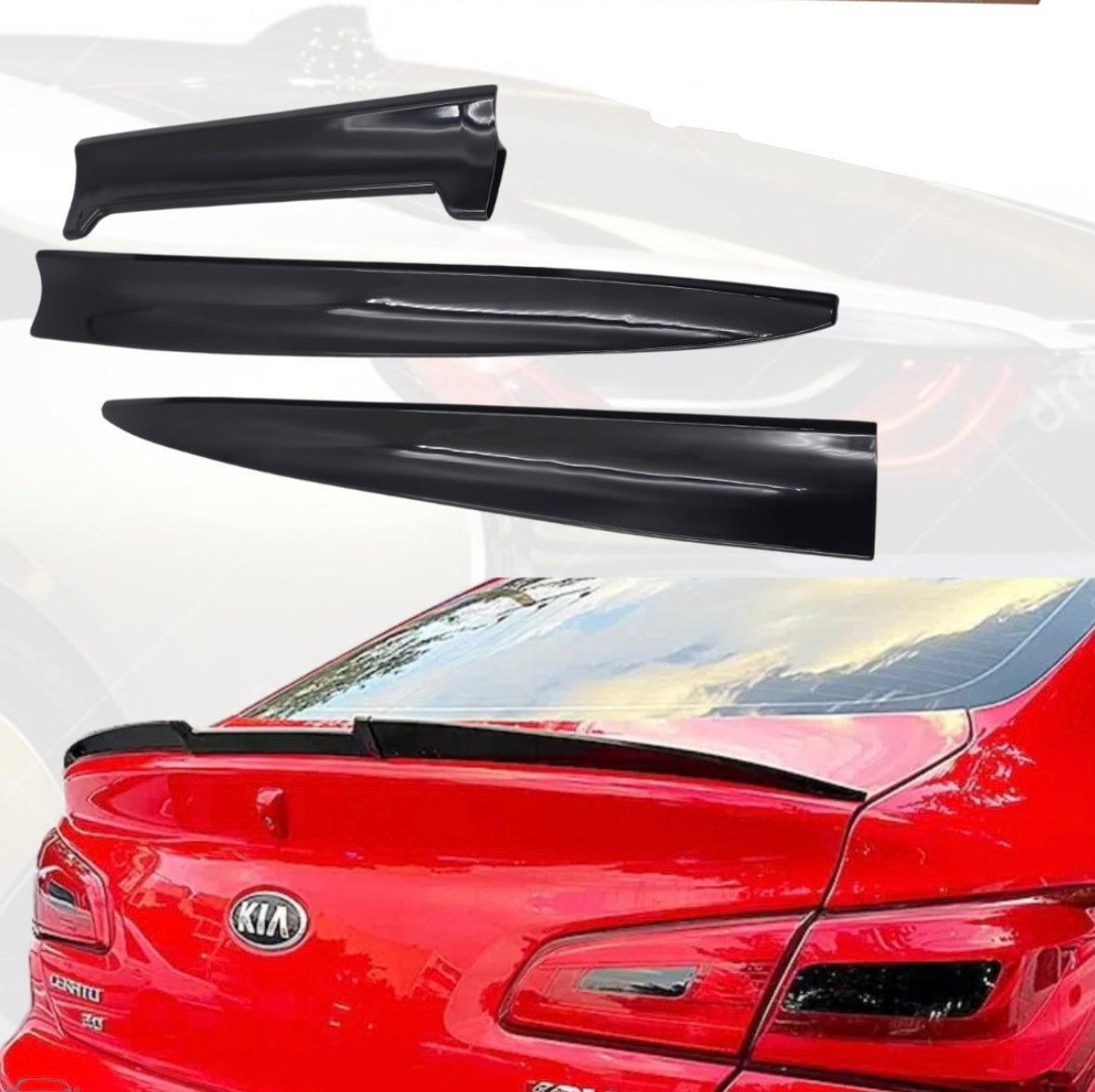 UNIVERSAL M STYLE SEDAN SPOILER | SET OF 3