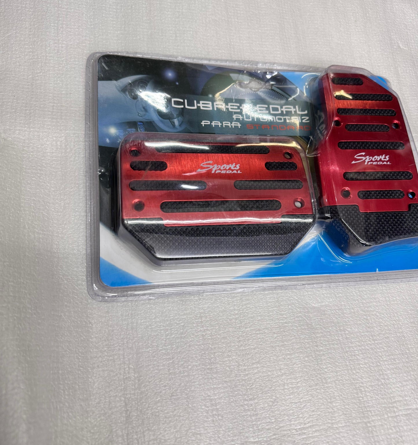 3 & 2 Pcs Non-Slip Manual/ Automatic Car Pedals Kit Sports Brake Pad Cover Foot Pedals Rest Plate Kits(Red)