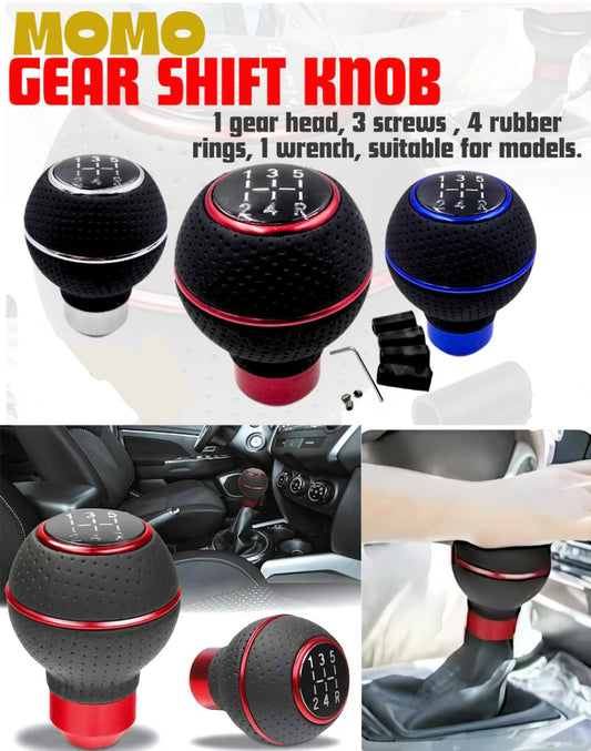 MOMO JDM Style Leather Finish Gear Knob | Universal Fit For Manual Transmission