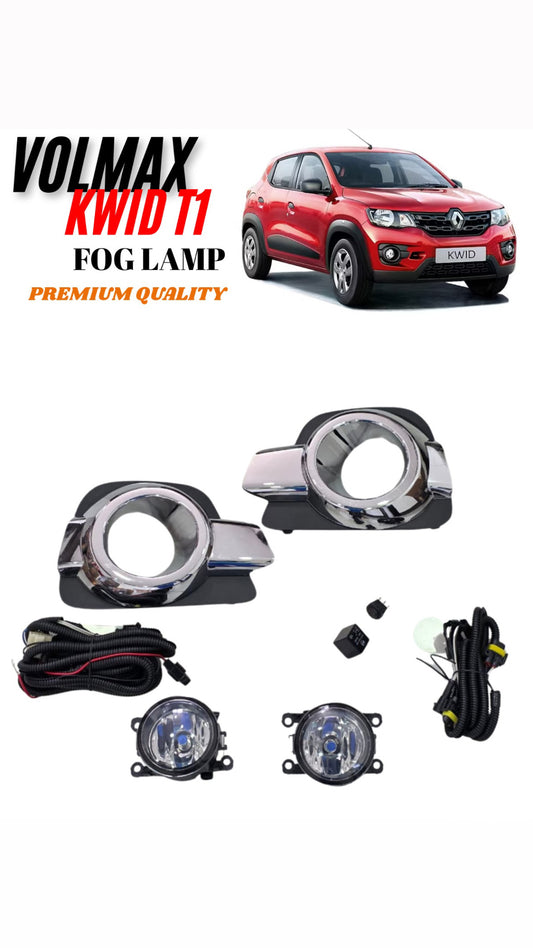 RENAULT KWID OEM TYLE CAR FOG LAMP KIT WITH CHROME PLATE