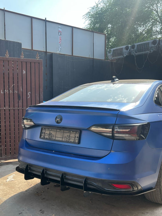 Virtus And Slavia 4-Fin Rear Bumper Diffuser | Aftermarket ABS
