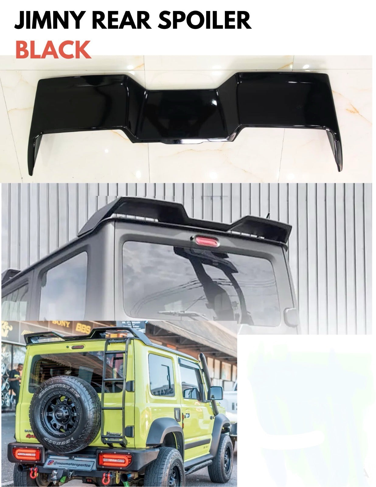 Maruti Suzuki Jimny Rear Wald Style Rear Spoiler Glossy Black Finish