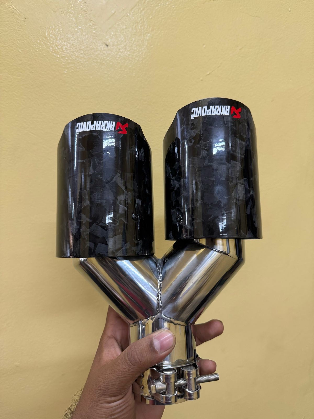 Akrapovic Exhaust Tip | Black Forged Carbon Dual Tip
