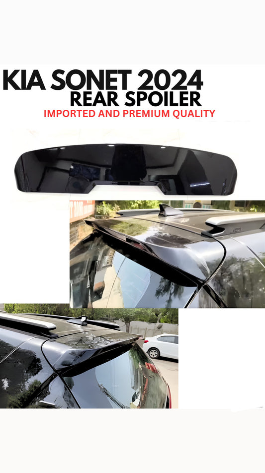 Kia Sonet Rear Roof Spoiler in High Quality ABS Material - Black