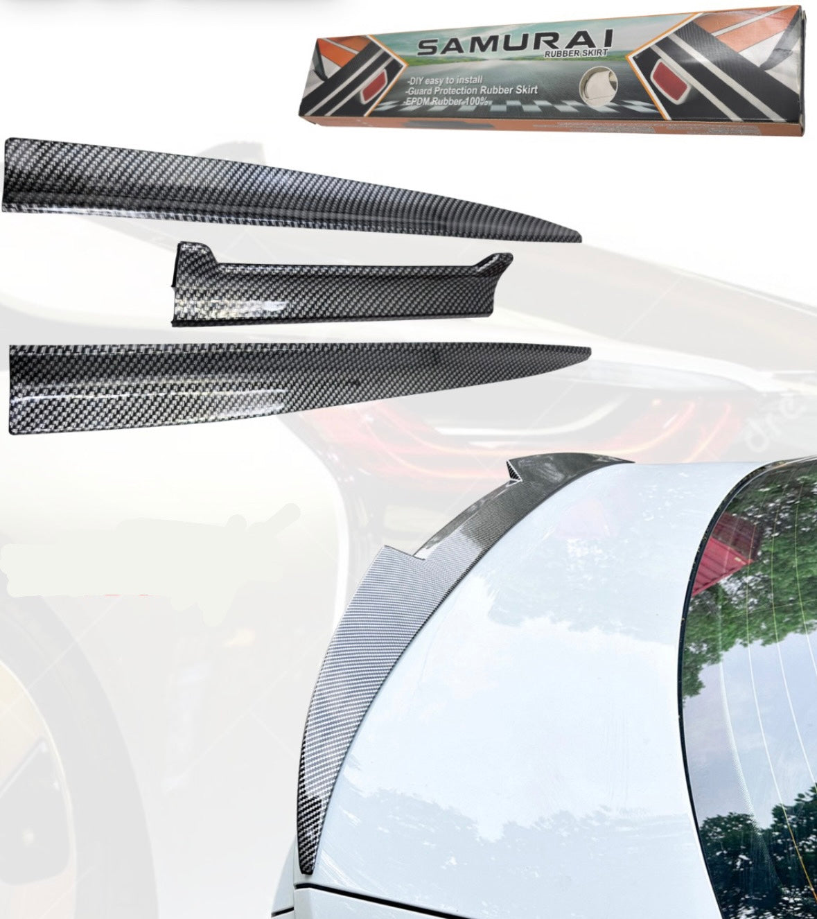 UNIVERSAL M STYLE SEDAN SPOILER | SET OF 3